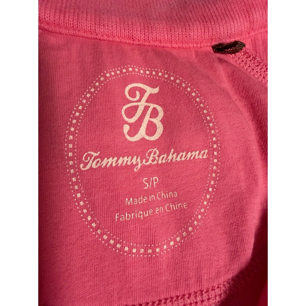 Tommy Bahama Pink Ribbed Full Zip Vest Mock Neck Cotton Blend Small - Picture 7 of 8